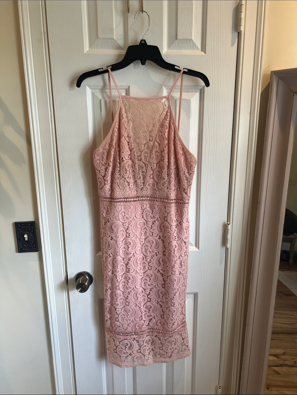 Sugarlips Blush Pink Lace-Trim Dress